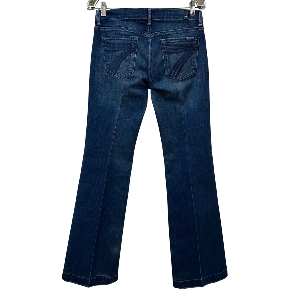 7 For All Mankind Dojo Dark Wash Trouser Flare Wide Leg Jeans Size 28 JU115Y840